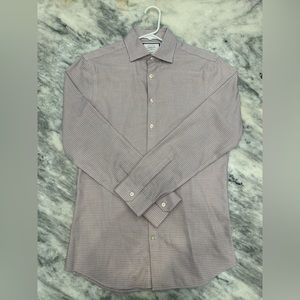 Charles Tyrwhitt Dress Shirt - Men’s - Super Slim Fit - 15.5/34 in - Blue/Orange